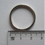 022-225-N * kółko do breloka podwójne, drut zaokrąglony, kolor stare srebro, fi zew. 25 mm