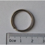 022-220-N * kółko do breloka podwójne, drut zaokrąglony, kolor stare srebro, fi 20 mm